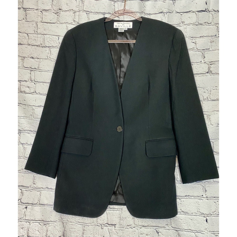 Rena Rowan For Seville Women's Vintage Black Blazer Size 10